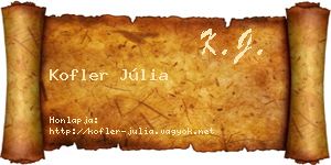 Kofler Júlia névjegykártya